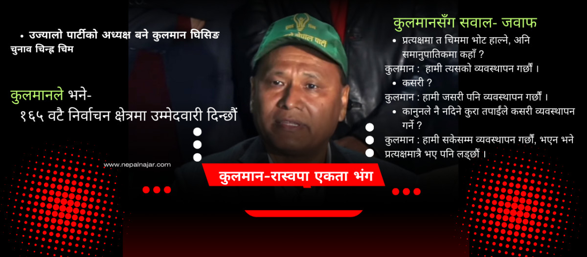 १२ दिनमै टुट्यो कुलमान- रास्वपा एकता